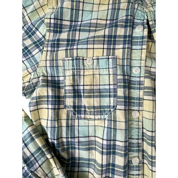 Levi's soft feel Shirt Yellow Green Plaid Men's Small Long Sleeve Cotton Casual - Picture 5 of 11